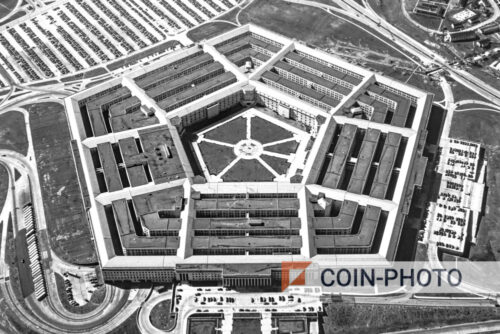 Photo aérienne du Pentagone aux Etats-Unis - Années 40