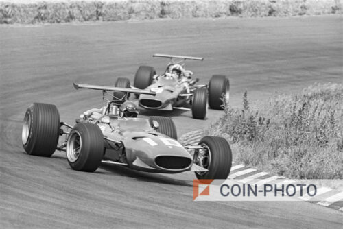 Photo des Ferrari de Jacky Ickx et Chris Amon au GP de Zandvoort - 1968