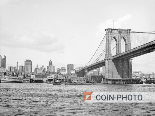 Photo du pont de Brooklyn à New York - 1900