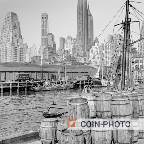 Photo du marché aux poissons de Fulton à New York en 1943