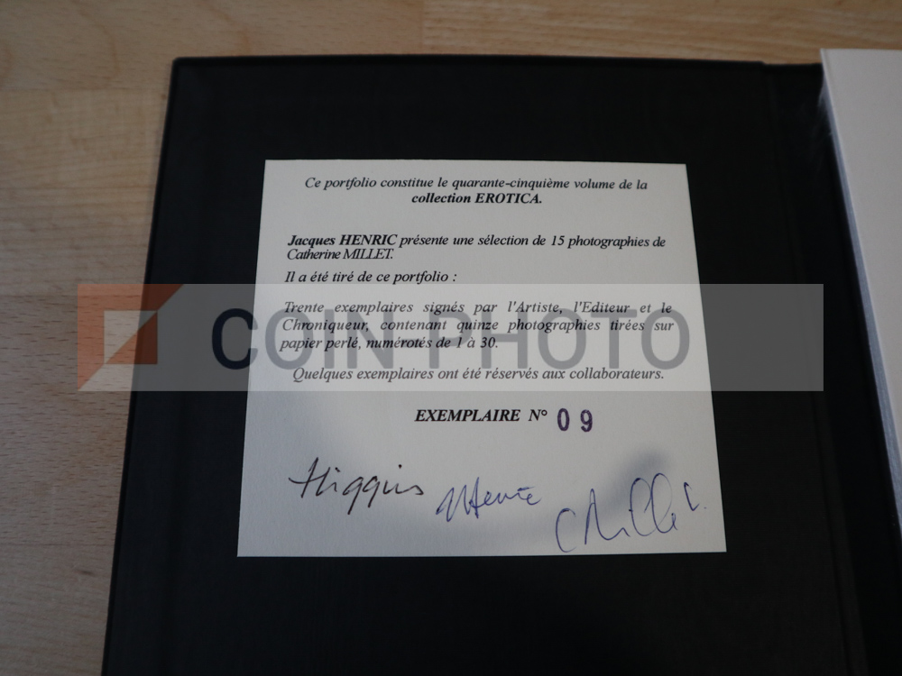 Couverture du portfolio rare Chez Higgins collection Erotica de Jacques Henric et Catherine Millet tirage limité