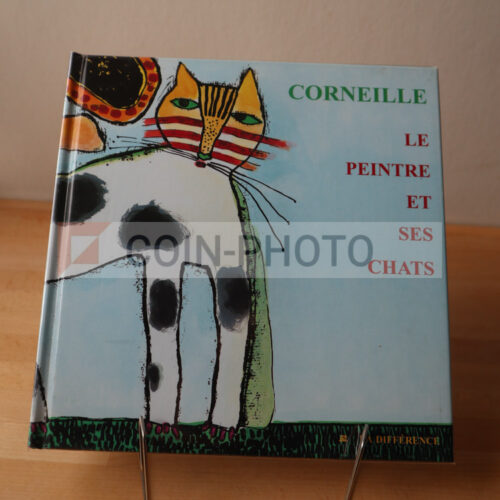 Couverture colorée du livre d'art de Corneille montrant un chat stylisé aux couleurs vives